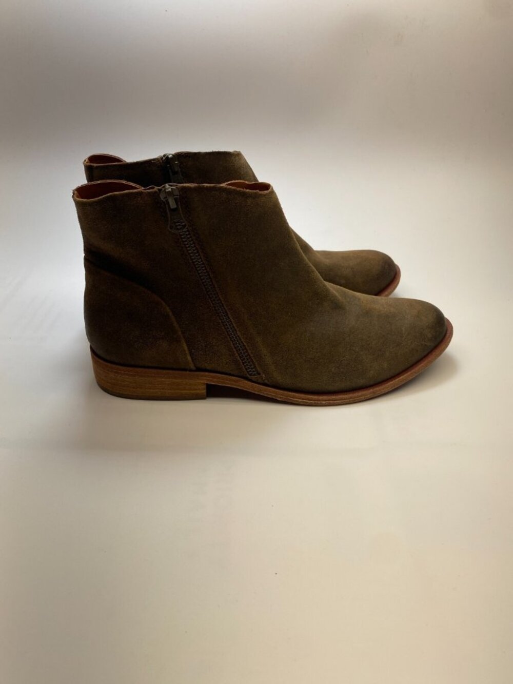 Kork-Ease Womens Riley Taupe Distress Leather Boot Sz 10
